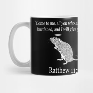 Ratthew 11:28 Cheese Mug